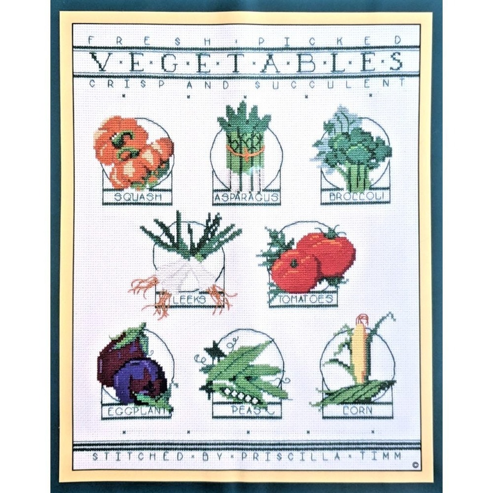 Vintage‎ 1990s Sunset Counted Cross Stitch Kit Vegetable Favorites Nancy Rossi